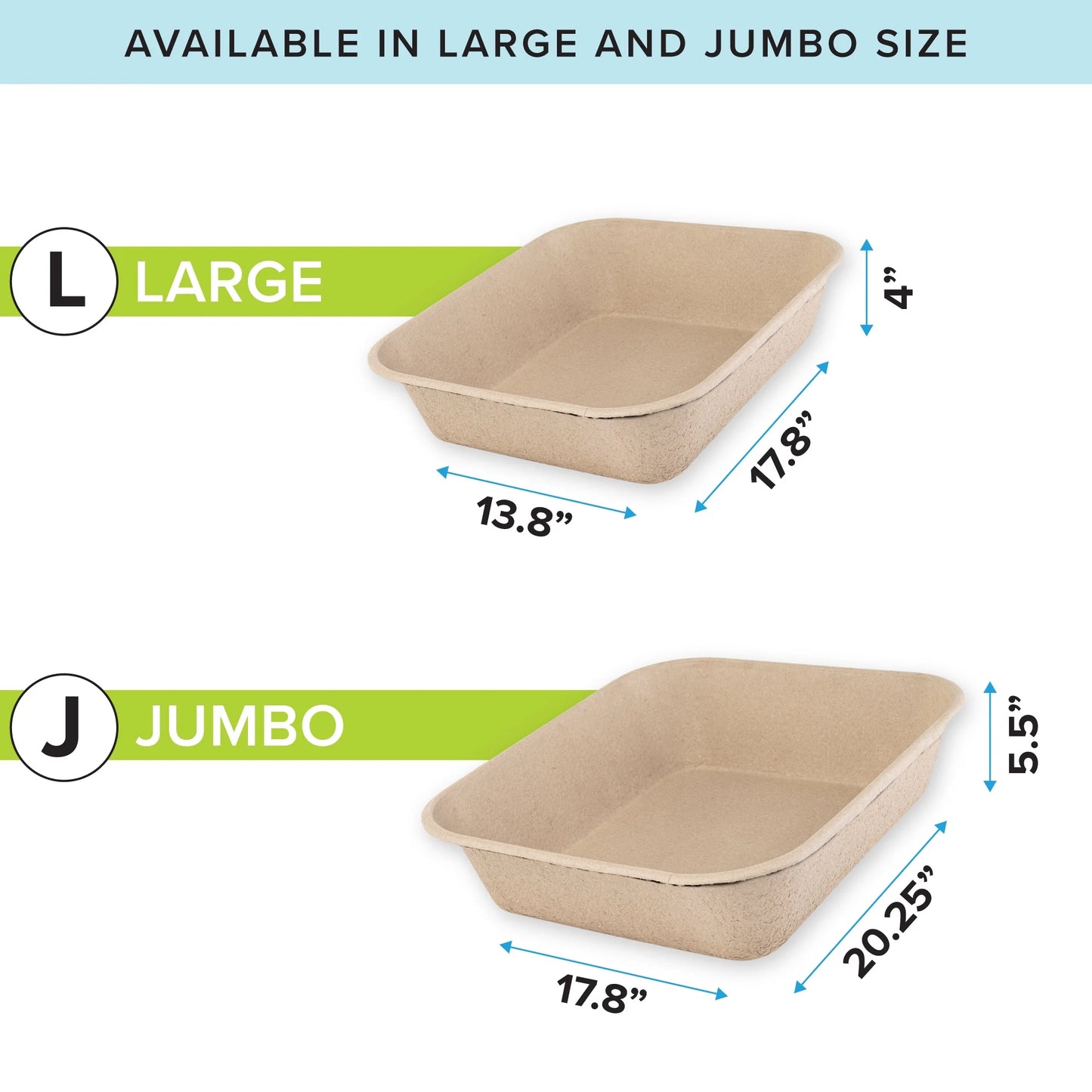 Large Cat Sifter, Eco-Friendly Litterbox with Scoop - Pack of 6